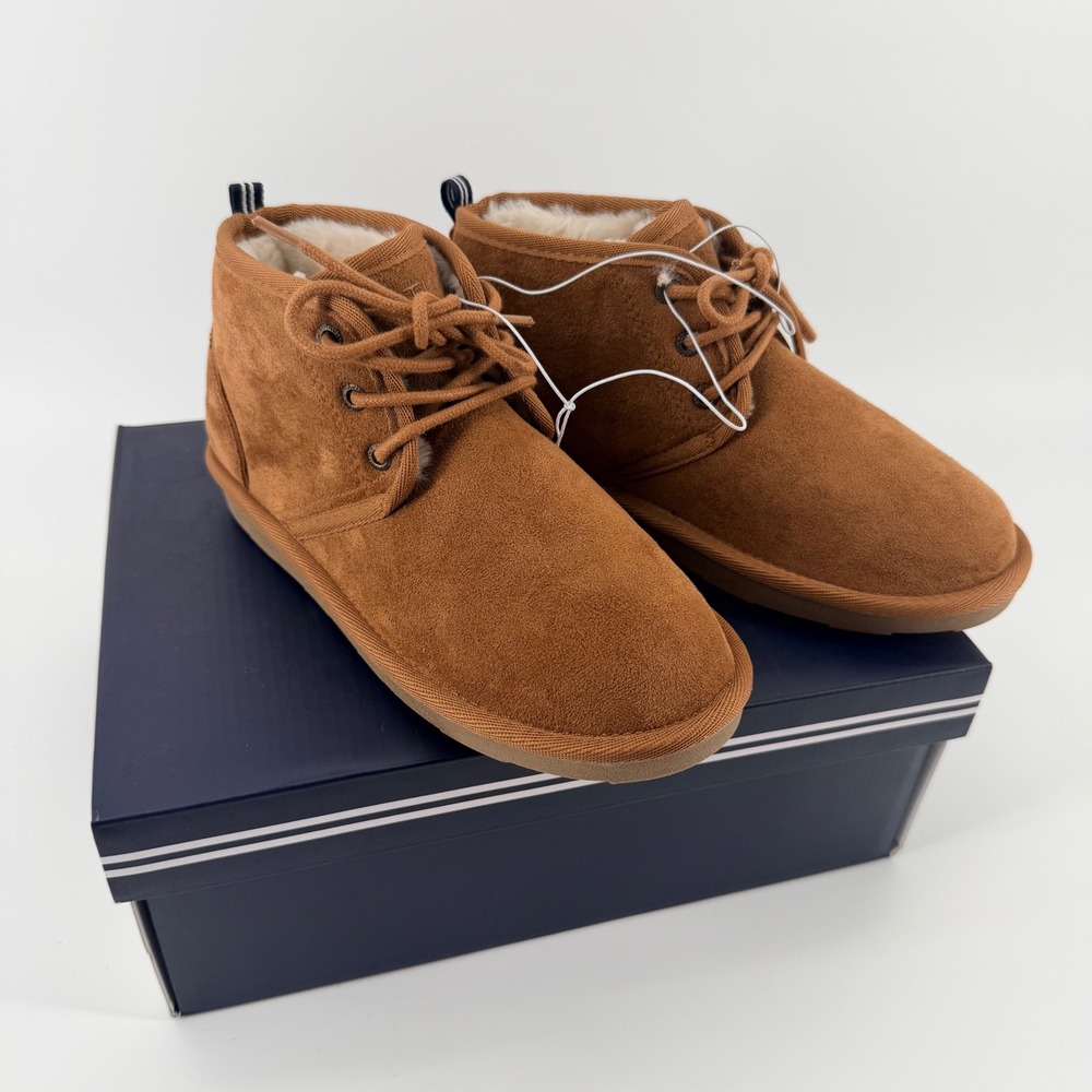 Nautica Kids Dulverton-Y Chestnut Lace Up Bootie Faux Fur Lining KD0320 Size 1